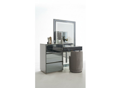 Schminktisch Set Konsol Schlofzëmmer Miwwelen Design Hocker Luxus Dësch Holz 2tlg