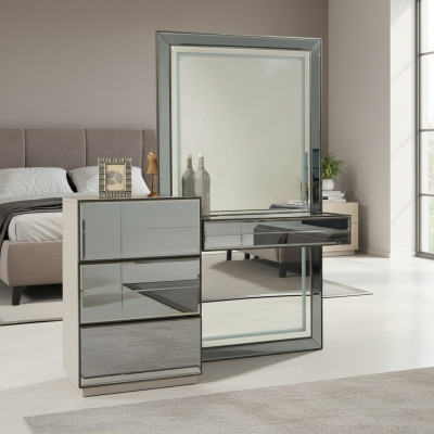 Schminktisch Kommode mat Spigel Konsol Kommoden Holz Modern Schlofkummer
