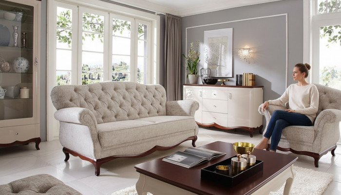 Sëtzpolster Chesterfield Sofagarnitur Sofa Couch 2tlg. Sofasen Couchen 3+1