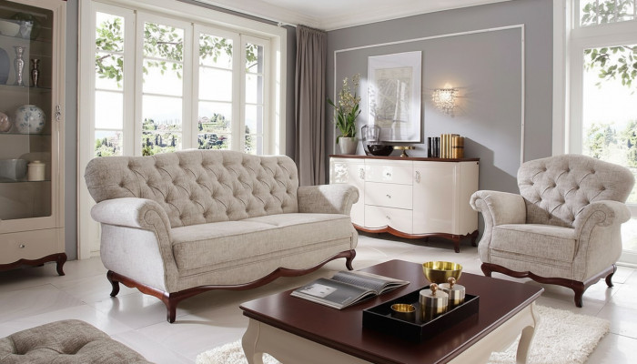 Sëtzpolster Chesterfield Sofagarnitur Sofa Couch 2tlg. Sofasen Couchen 3+1