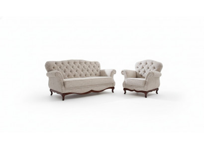 Sëtzpolster Chesterfield Sofagarnitur Sofa Couch 2tlg. Sofasen Couchen 3+1