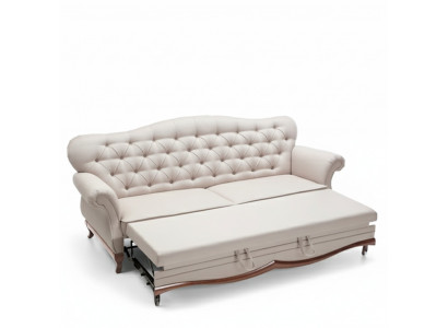 Chesterfield Schlofsdivan Canapé mat Betterfunktioun Drësëtzer Canapé Textil