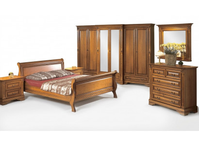 Schlofzëmmer Bett Nuetsdësch Komoud Kleederschaf Luxus Set 6tlg.