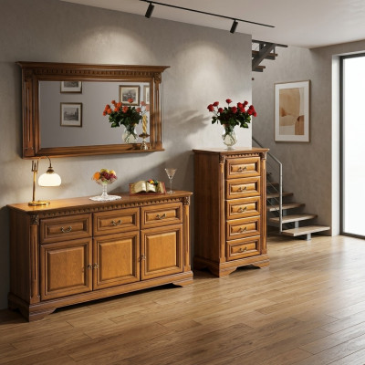 Kommod 160cm mat Spigel Landhaus Stil Miwwelen Kommoden Sideboard Holz