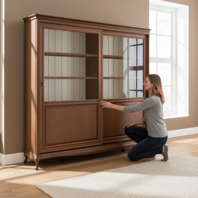 Bicher Regal Anrichte Klassesch Miwwelen Regaler Holz Vitrinn Schaf