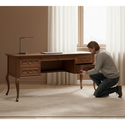 Schreifdësch Holz Dësch Dëscher Schreifdëscher Miwwelen Büro Miwwelen Design