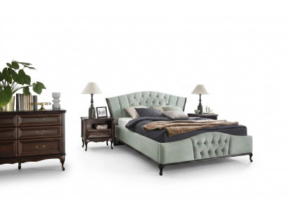 Bett Schlofkummer Set Chesterfield Luxus Better Miwwelen 2x Nuetsdësch 3-deelzeg.