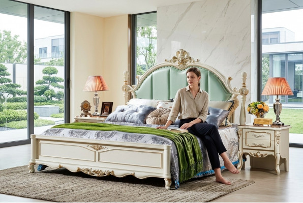 Klassesch Schlofzëmmer Bett Miwwelen Holz Lieder Better Barock Rokoko