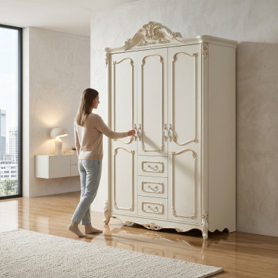 Däerdëresche Kleederschaf Schaf Wäiss Barock Rokoko Schief Holz