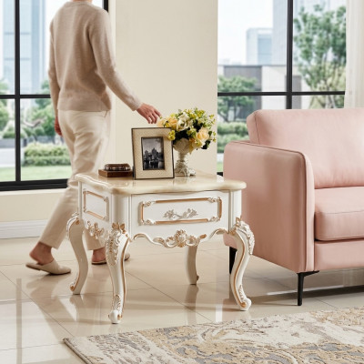 Beistelltisch Dëscher Wunnzëmmer Luxus Wäiss Dësch Miwwelen Sofa Dësch Nei