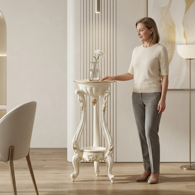 Blummenstänner Blummen Stänner Vase Stänner Barock Rokoko Oflaach Holz
