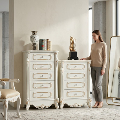 Kommode mat Tirangen Anrichte Kommoden Holz Héichschaf Säitendësch