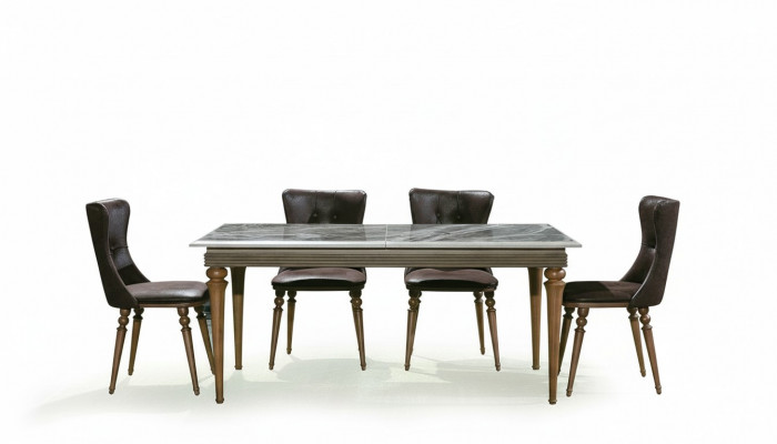 Komplett Set Iessdësch 4x Still Iesszëmmer Set Iess Holz Dësch Dëscher 4-telg
