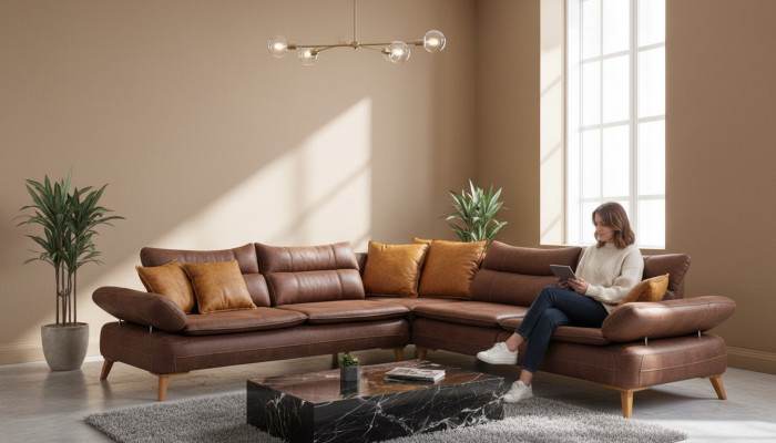 Multifunktioun Canapé Wohnlandschaft Elektronesch Sofa Miwwelen Toun Lieder
