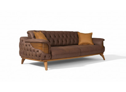 Luxus dräisëtzegen Chesterfield Canapé Miwwelen Canapéen Brong Sofas Lieder Gepolstert Neit