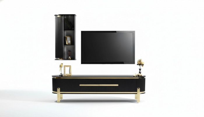 TV-Schaf Luxus Sideboard Miwwelen Kommode Wunnzëmmerschaaf Schief Regal Holz