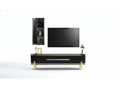 TV-Schaf Luxus Sideboard Miwwelen Kommode Wunnzëmmerschaaf Schief Regal Holz