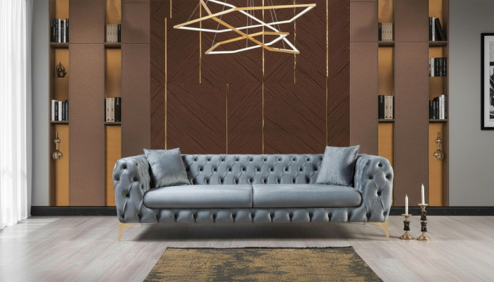Dräisëtzer Sofa Luxus Chesterfield 3 Sëtzer Canapéen Gro Sofas Samt Neit Couch