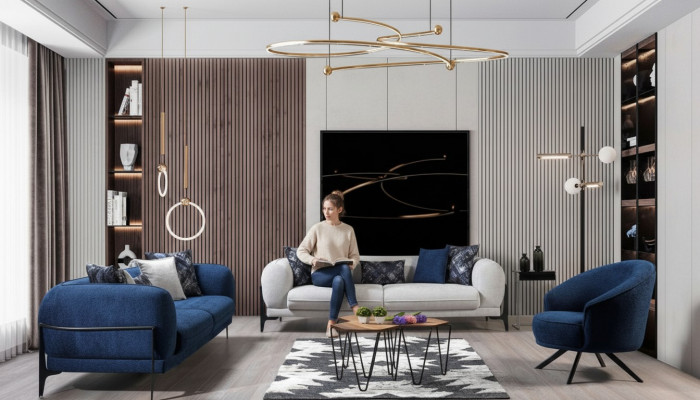 Luxus Sofagarnitur 3+3+1 Setzer Lieder Modern Sofa Fautteuil Blo Sofas Set 3-Deelige Nei