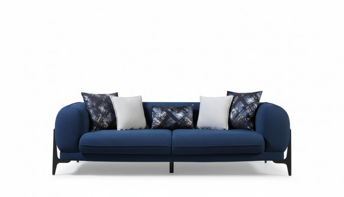 Luxus Dräisëtzer Sofa 3 Sëtzer Sofas Sëtz Design Modern Miwwelen Couchen Blo Nei