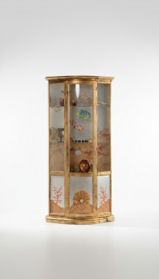 Klassesch Vitrin Glas Holz Schaf Vitrin Luxus Miwwelen Gold Kommode Italien