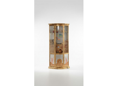 Klassesch Vitrin Glas Holz Schaf Vitrin Luxus Miwwelen Gold Kommode Italien