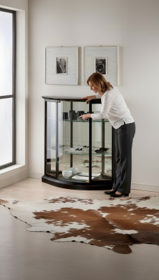 Vitrine Schwaarz Glasschaf Design Klassesch Schaf Luxus Holz Miwwel Vitrinnen