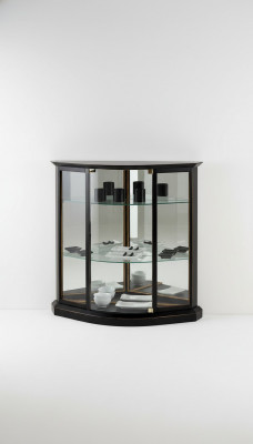Vitrine Schwaarz Glasschaf Design Klassesch Schaf Luxus Holz Miwwel Vitrinnen