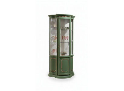 Hallef Schaf Vitrine Glas Schaf Vitrine Holz Wunnzëmmer Luxus Gréng Kommode
