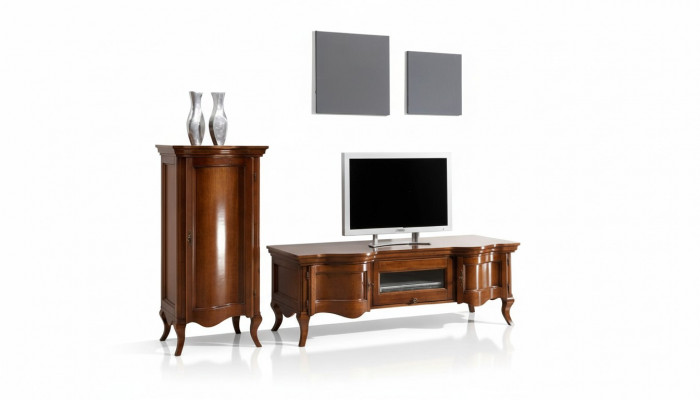 TV Schrack Anrichte Braun RTV Sideboard Kommod Schaf Regal Luxus Schief Neéiert.