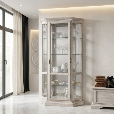Luxus Holz Vitrine Buffetschaf Design Schief Wäiss Italienesch Miwwelen Schaf Nei