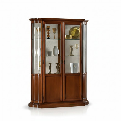 Luxus Holz Vitrine commode Design Schief Braun Italienesch Miwwelen Schaf Nei