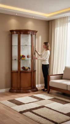 Glasvitrine Luxus Sideboard Schief Cabinetten Braun Vitrin Klassesch Italienesch Miwwelen