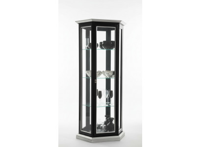 Vitrine Glasvitrine Schwaarz Luxus Italienesch Miwwelen Vitrine Schief Wunnzëmmer