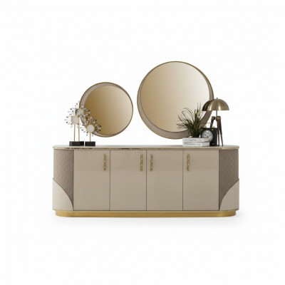 Buffet 2x Spigel Wunnzëmmer Design Luxus Miwwelen Konsole Lowboard Beige