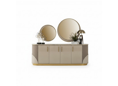 Buffet 2x Spigel Wunnzëmmer Design Luxus Miwwelen Konsole Lowboard Beige