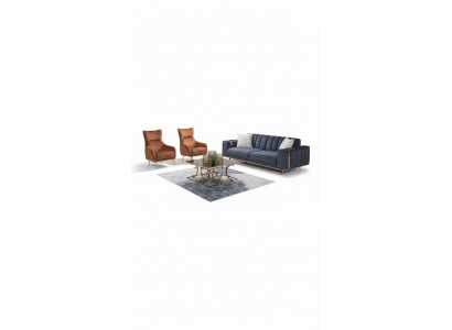 Fauteuil Einsëtzer Luxus Polster Miwwelen Wunnzëmmer Brong Fauteuil Textil Lounge Nei