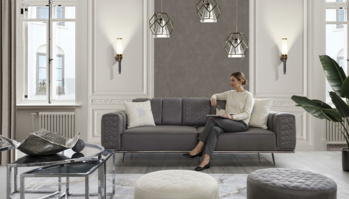 XXL Sofa 4-Sëtz Luxus Designer Couch Sofa Luxus Polster Italienesch Miwwelen