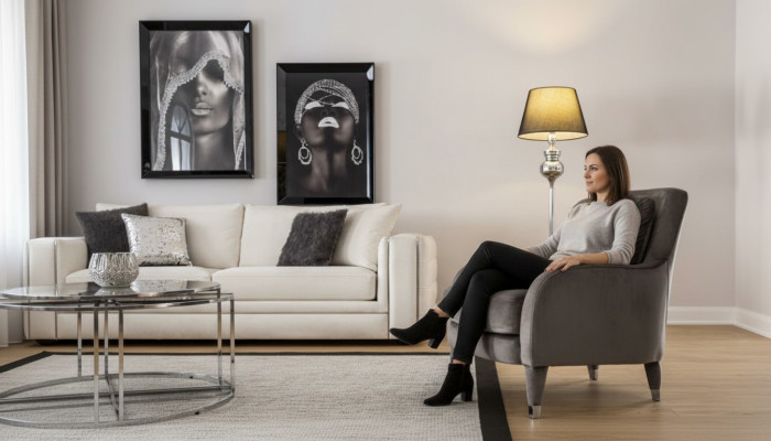 Sessal Eensëtzer Luxus Polster Miwwelen Wunnzëmmer Brong Sessal Textil Lounge Neit