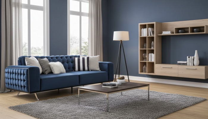 Klassesch Chesterfield Dräisëtzer Miwwel Sofa Luxus Couchen Blo 3 Sëtz Sofas