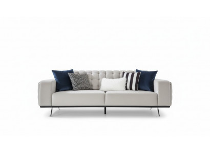 Luxus Wunnzëmmer Sofa 2 Sëtz Zweisëtzer Wäiss Couch Chesterfield Couchen Nei
