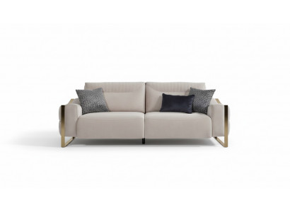 Klassesche Sofa 3 Sëtz Design Wunnzëmmer Polster Holz Polster Modern Luxus Wäiss