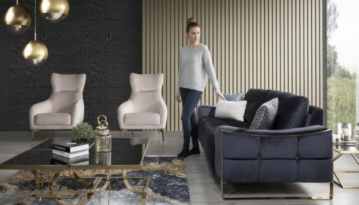 Klassesch Fautteuil Luxus Polster Textil Polster Sëtz Eenzelpersoun Modern Wäiss Nei