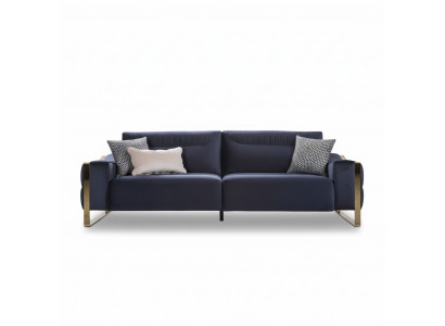 Klassesch Canapé 3 Sëtz Design Wunnzëmmer Polster Holz Polster Modern Luxus Blo