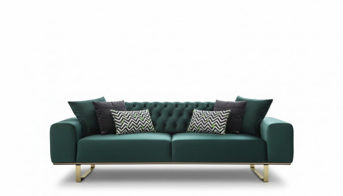Luxus Wunnzëmmer Sofa 2 Sëtz Duebelsëtz Gréng Couch Chesterfield Couche Nei