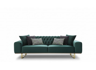 Luxus Wunnzëmmer Sofa 2 Sëtz Duebelsëtz Gréng Couch Chesterfield Couche Nei