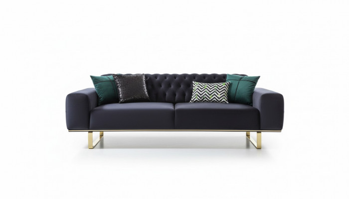 Modern Sofa 4 Sëtz Design Wunnzëmmer Polster Holz Polster Modern Luxus