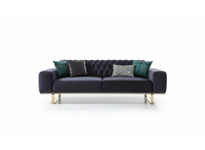 Modern Sofa 4 Sëtz Design Wunnzëmmer Polster Holz Polster Modern Luxus