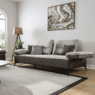 Luxus Dräi-Sëtz Modern Canapé Miwwel Gro Couchen Klassesch Sofas Stoff Textil