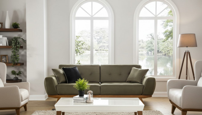 Luxus drësessereg Klassesch Couch Lieder Miwwelen brong Sofaen 3 Sëtzer Miwwel Stil